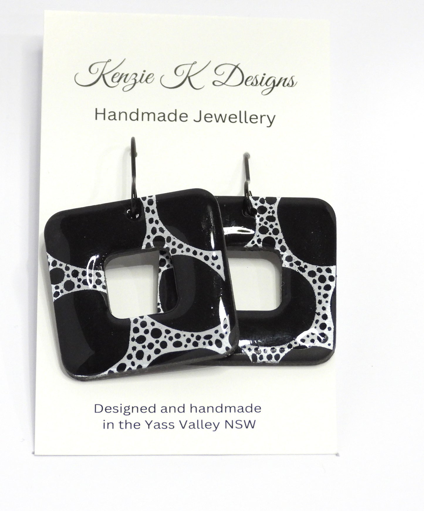 Large Dangle- Black Square