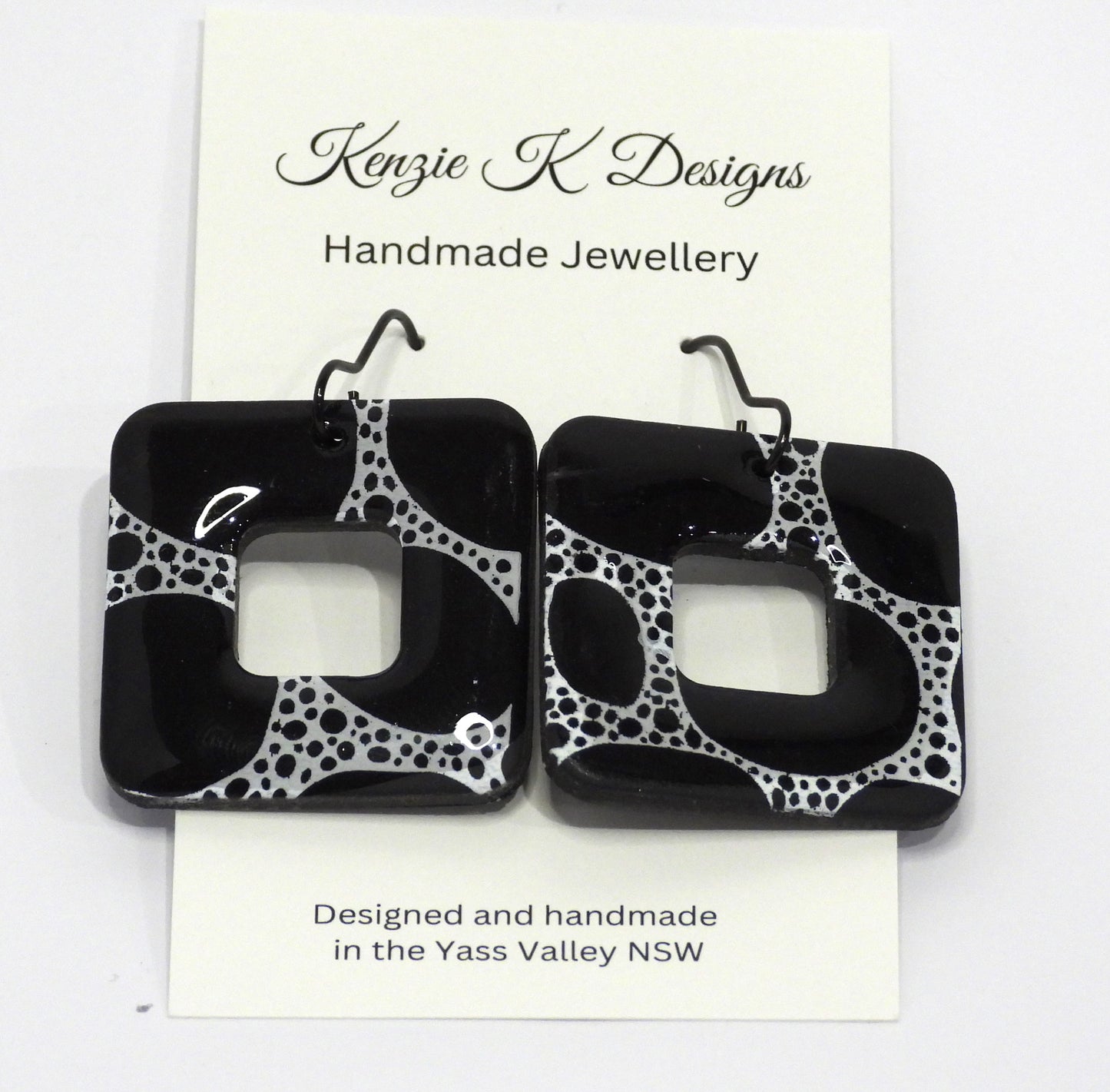 Large Dangle- Black Square