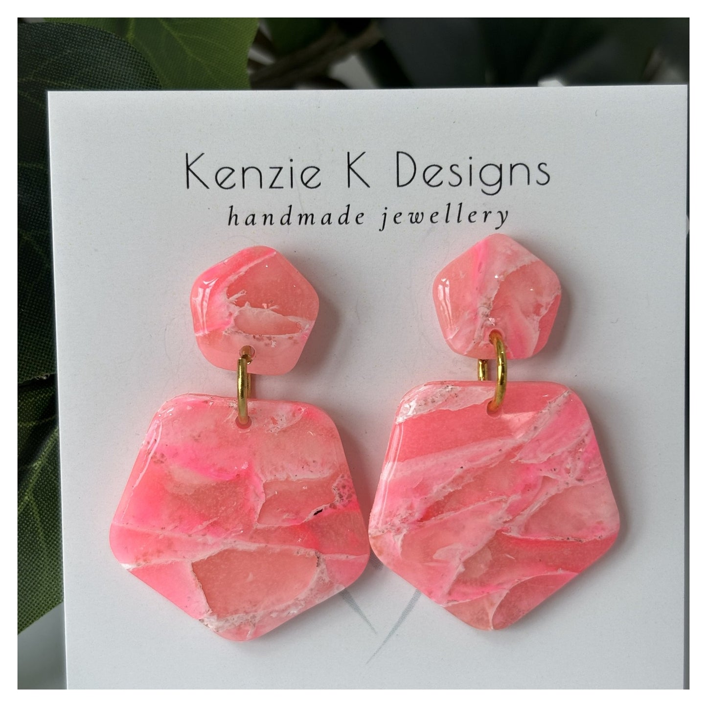 Marble Pentagon Dangles