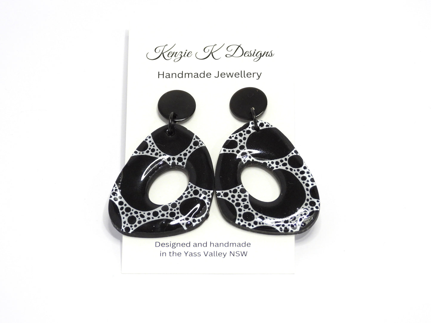 Large Dangles - Black Screenprint