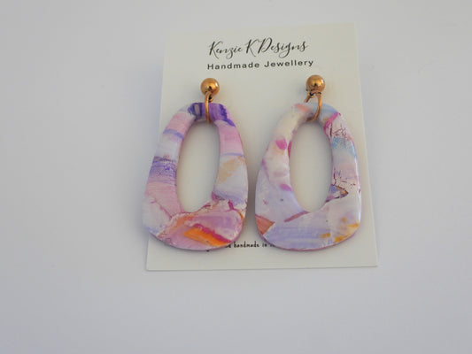 Large Dangles - Pink Sunset