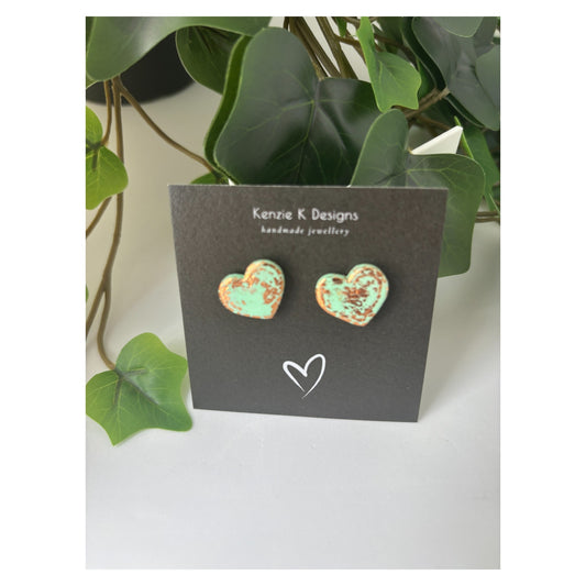 Heart Stud Mint Green